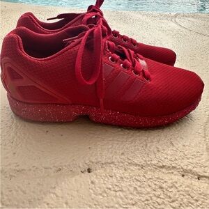 Adidas  Men's 7,5 Running Shoes Pure Red Lace-Up Athletic Sneakers‎